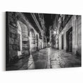 Historic Night Street Arches Wall Art - Urban Canvas Print