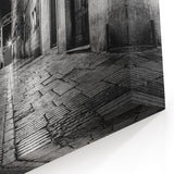 Historic Night Street Arches Wall Art - Urban Canvas Print