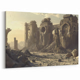 Ancient Ruins Wall Art - Monumental Ruins in Desert Landscape Canvas