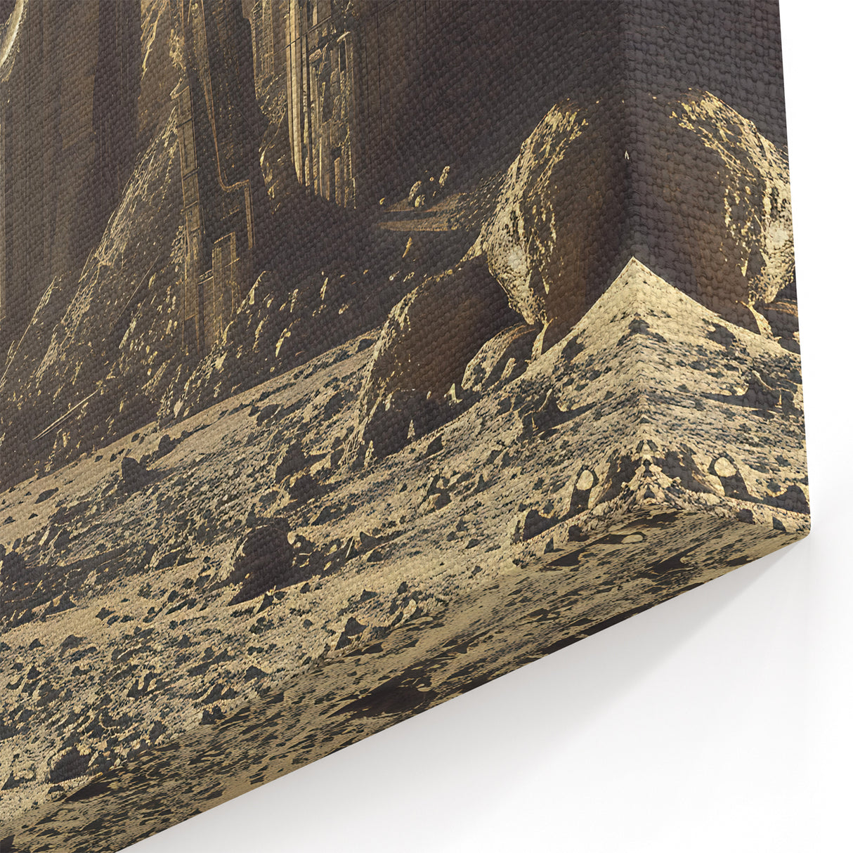 Ancient Ruins Wall Art - Monumental Ruins in Desert Landscape Canvas