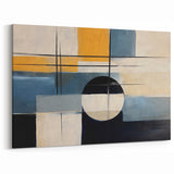 Modern Strokes and Lines Abstract Art with Geometric Design – Large Canvas