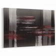Abstract Line Art with Deep Burgundy, Black, and Gray Textures
