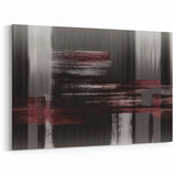 Abstract Line Art with Deep Burgundy, Black, and Gray Textures