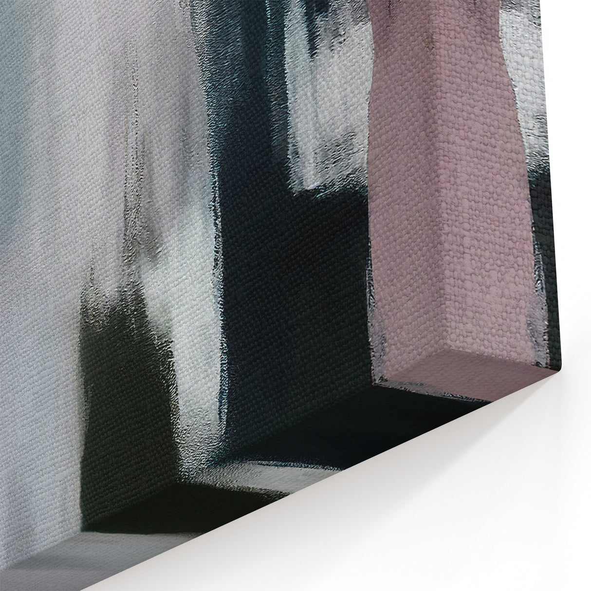 Abstract Line Art with Muted Gray, Teal, and Cream Textured Strokes