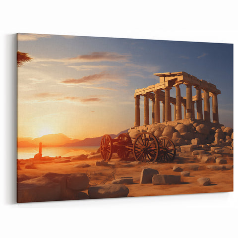 Ancient Ruins Wall Art - Greek Temple at Sunset Canvas & Prints