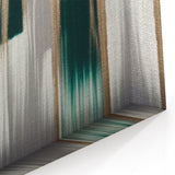 Abstract Line Art with Deep Green, Black, and Beige Vertical Strokes