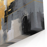 Contemporary Strokes and Lines Abstract Art with Metallic Accents