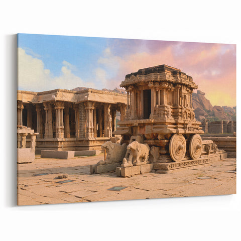 Ancient Temple Wall Art - Stone Chariot in India Canvas & Prints