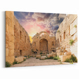 Ancient Ruins Wall Art - Sunlit Stone Fortress Canvas & Prints