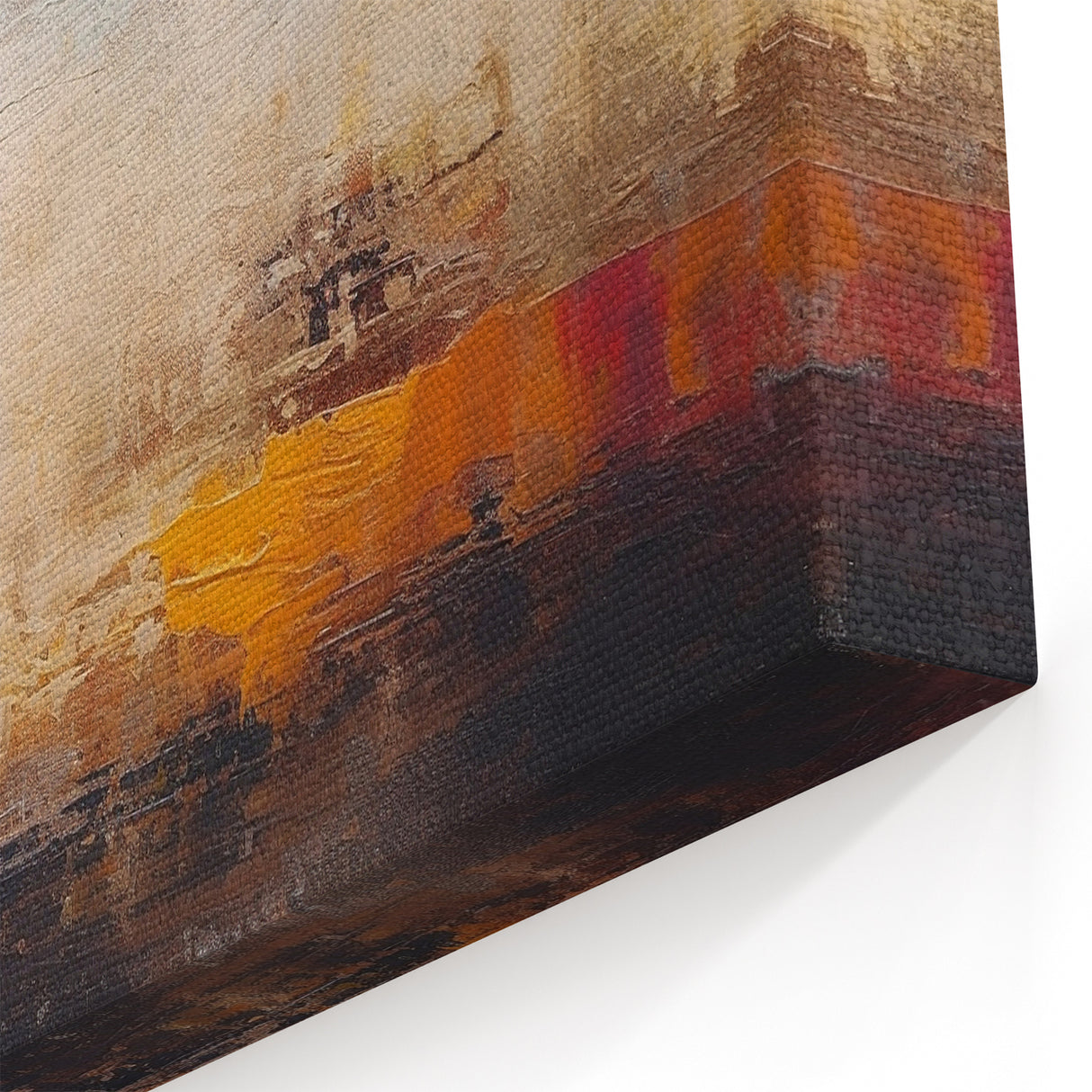 Serene Abstract Landscape with Warm and Cool Tones – Canvas Art