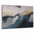 Abstract Line Art with Muted Blue, Gray, and Beige Brush Strokes