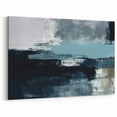 Abstract Line Art with Deep Blue, Black, and Gold Textured Strokes