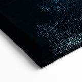Abstract Line Art with Deep Blue, Black, and Gold Textured Strokes