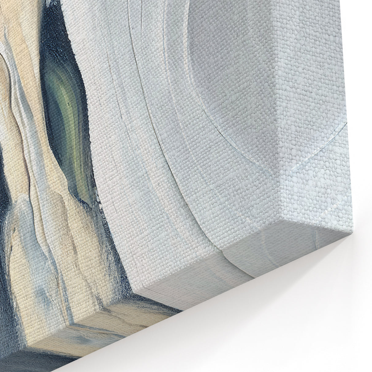 Flowing Strokes Abstract Art with Neutral and Green Tones – Canvas