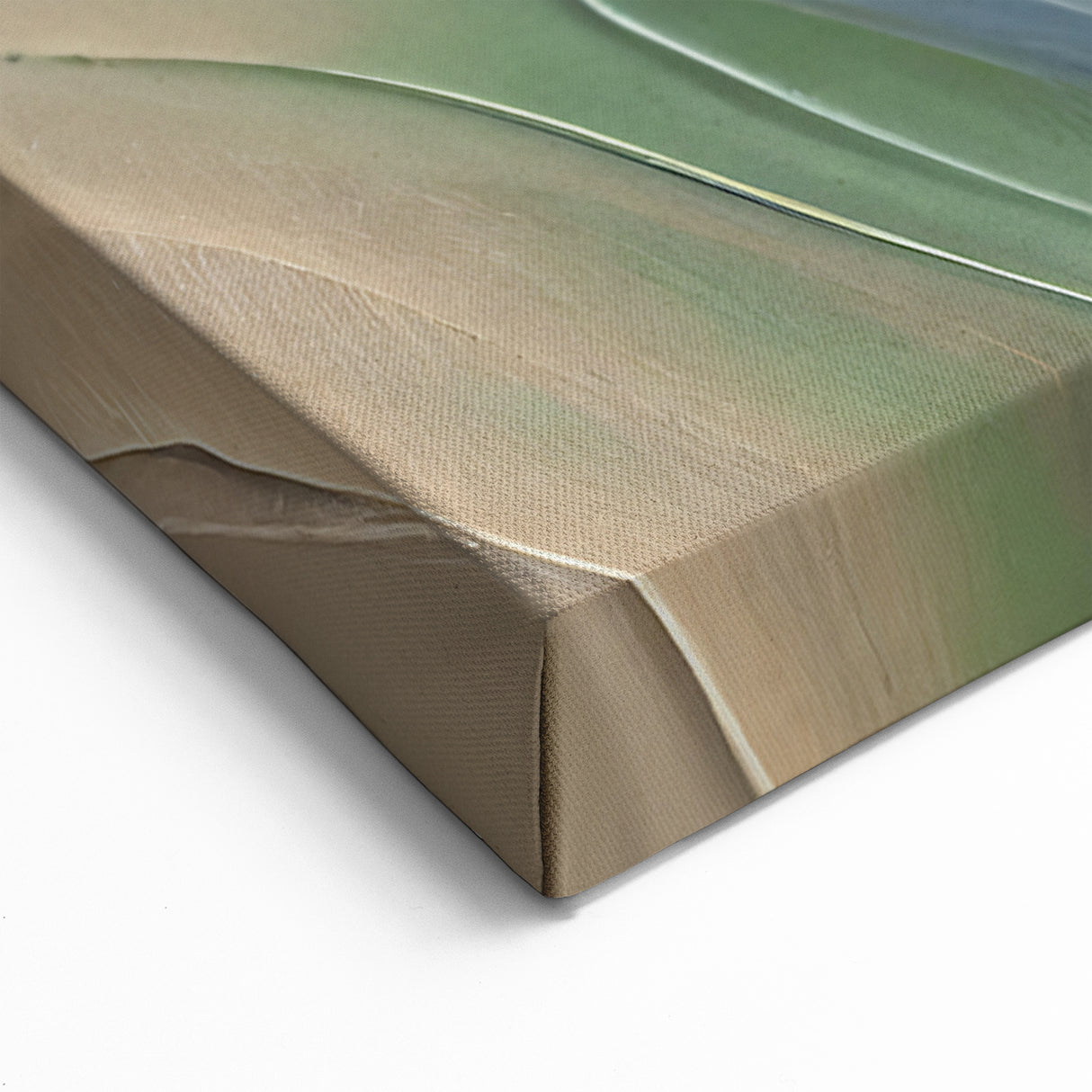 Flowing Strokes Abstract Art with Neutral and Green Tones – Canvas