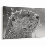 Winter Sea Otter Wall Art - Elegant Marine Life Canvas & Framed Prints