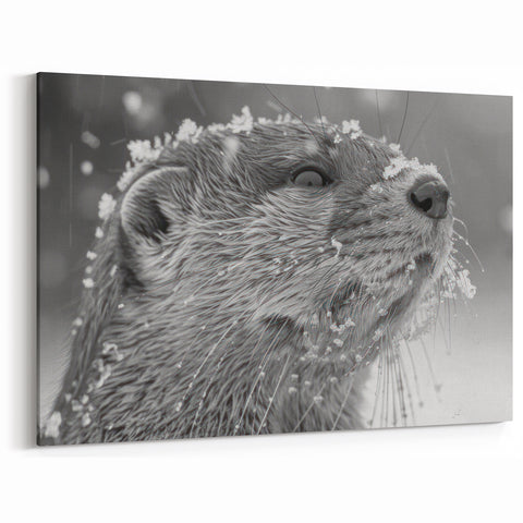 Winter Sea Otter Wall Art - Elegant Marine Life Canvas & Framed Prints