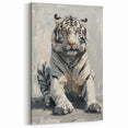 Abstract White Tiger Wall Art - Modern Wildlife Decor in Canvas & Prints.