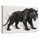 Bold Black Tiger Wall Art - Striking Monochrome Wildlife Decor in Prints.