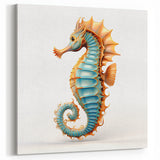Golden Seahorse Wall Art - Coastal Canvas, Framed & Acrylic Glass Print