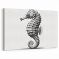 Monochrome Seahorse Wall Art - Elegant Black & White Canvas Print