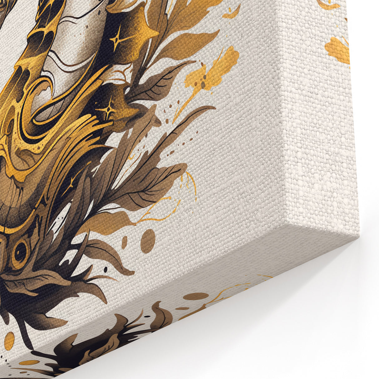 Ornate Seahorse Wall Art - Metallic & Black Canvas, Framed & Acrylic Print