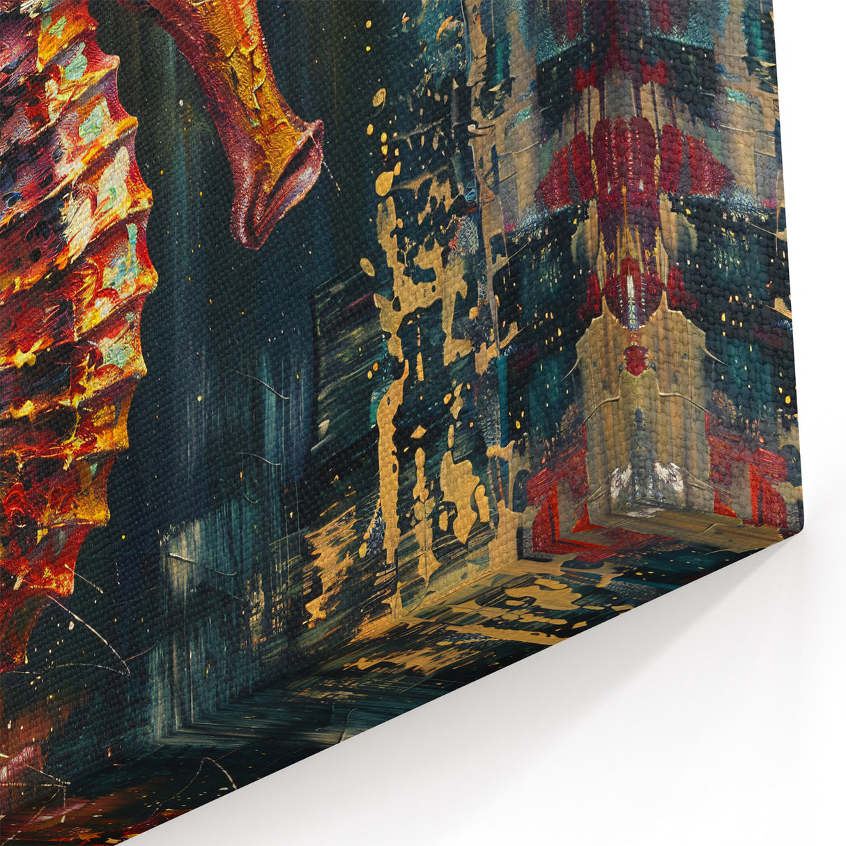 Abstract Seahorse Wall Art - Vibrant Textured Canvas, Framed & Prints