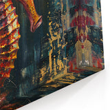 Abstract Seahorse Wall Art - Vibrant Textured Canvas, Framed & Prints