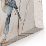 Charming Bird Art - Minimalist Watercolor Bluebirds on Branch Canvas Print