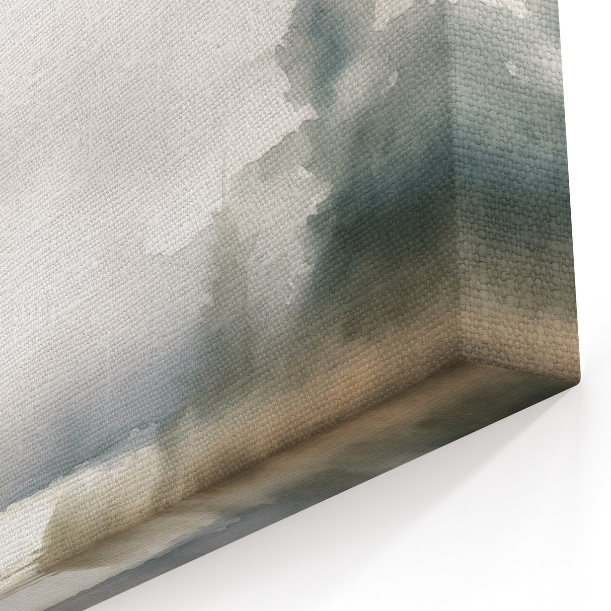 Serene Landscape Watercolor - Misty Morning Lake Canvas Art Print