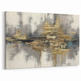 Textured Gold and Gray Strokes Abstract Art – Modern Canvas Design