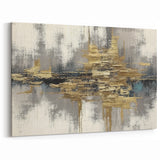 Textured Gold and Gray Strokes Abstract Art – Modern Canvas Design