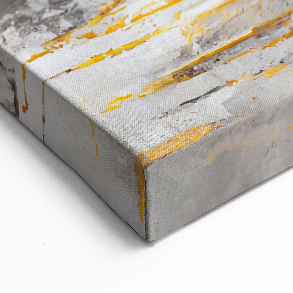 Dynamic Strokes and Lines Abstract Art with Gold and Gray Tones – Canvas