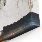 Abstract Strokes and Lines Art with Gold and Teal Accents – Canvas