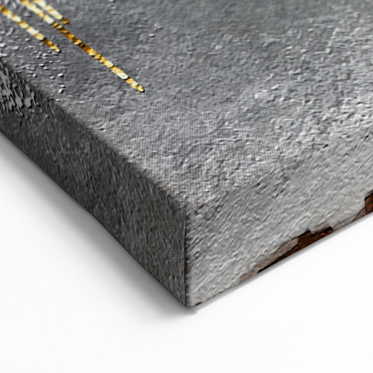 Abstract Strokes and Lines Art with Gold and Teal Accents – Canvas