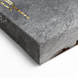 Abstract Strokes and Lines Art with Gold and Teal Accents – Canvas