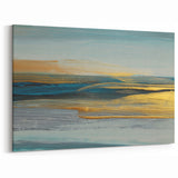 Abstract Strokes Art with Gold and Teal Layers – Modern Canvas Design