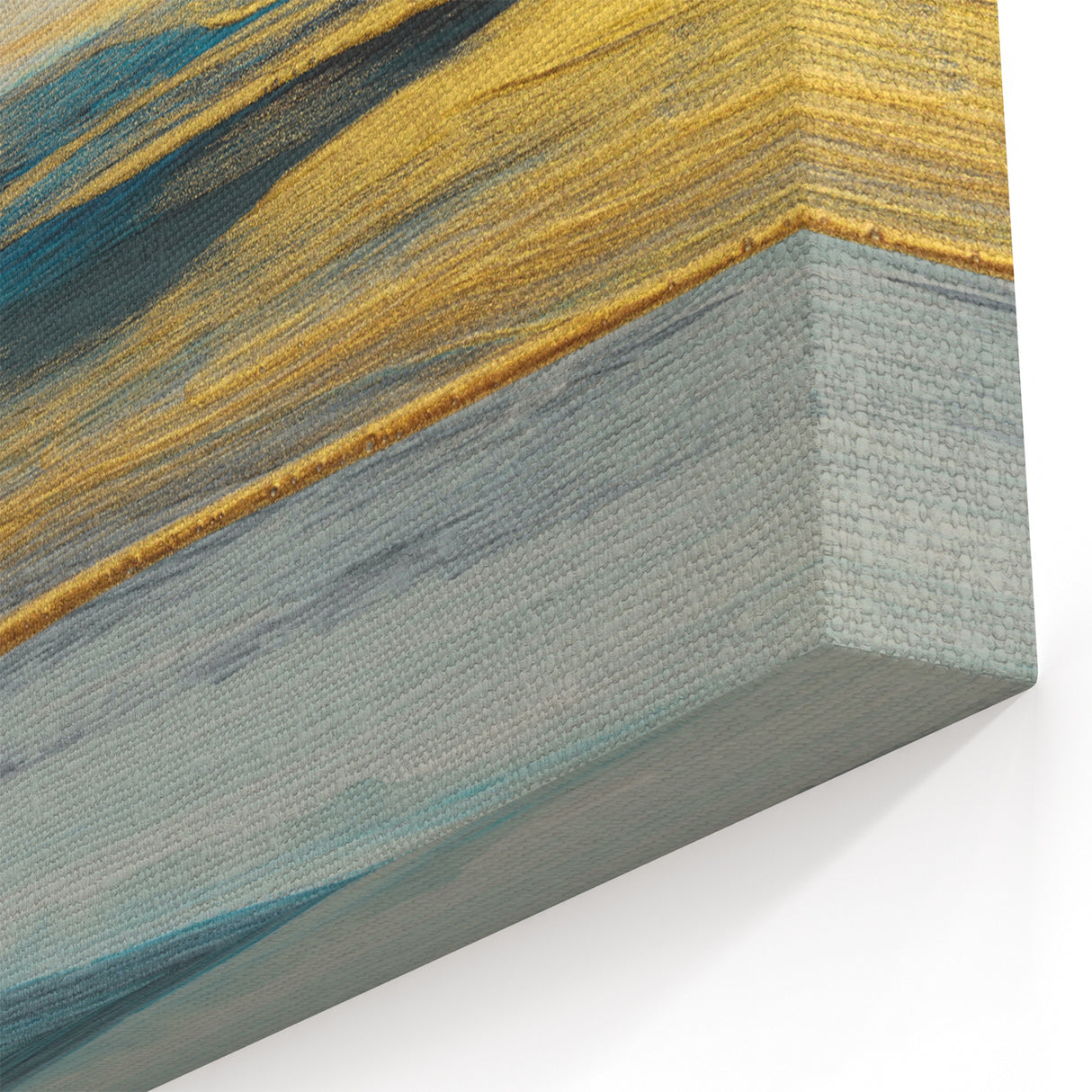 Abstract Strokes Art with Gold and Teal Layers – Modern Canvas Design