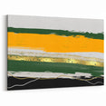 Bold Abstract Strokes Art with Green, Gold, and Yellow Layers – Canvas