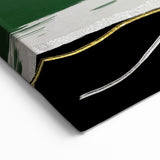 Bold Abstract Strokes Art with Green, Gold, and Yellow Layers – Canvas