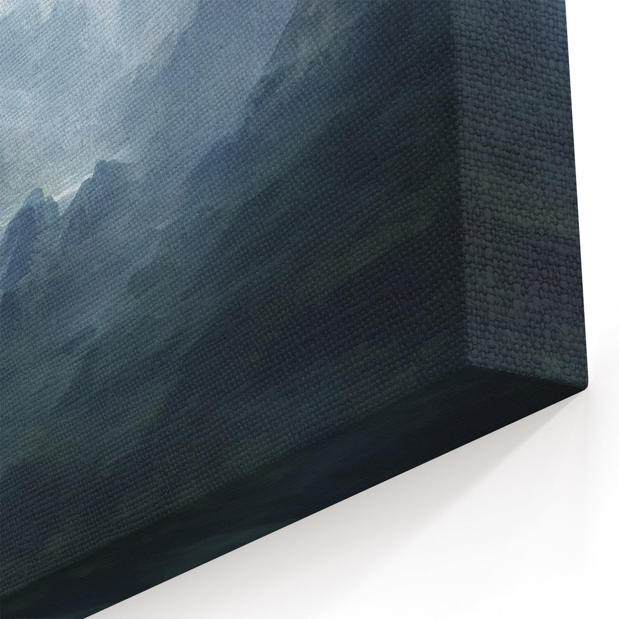 Misty Mountains Abstract Art in Cool Tones – Large Canvas Design