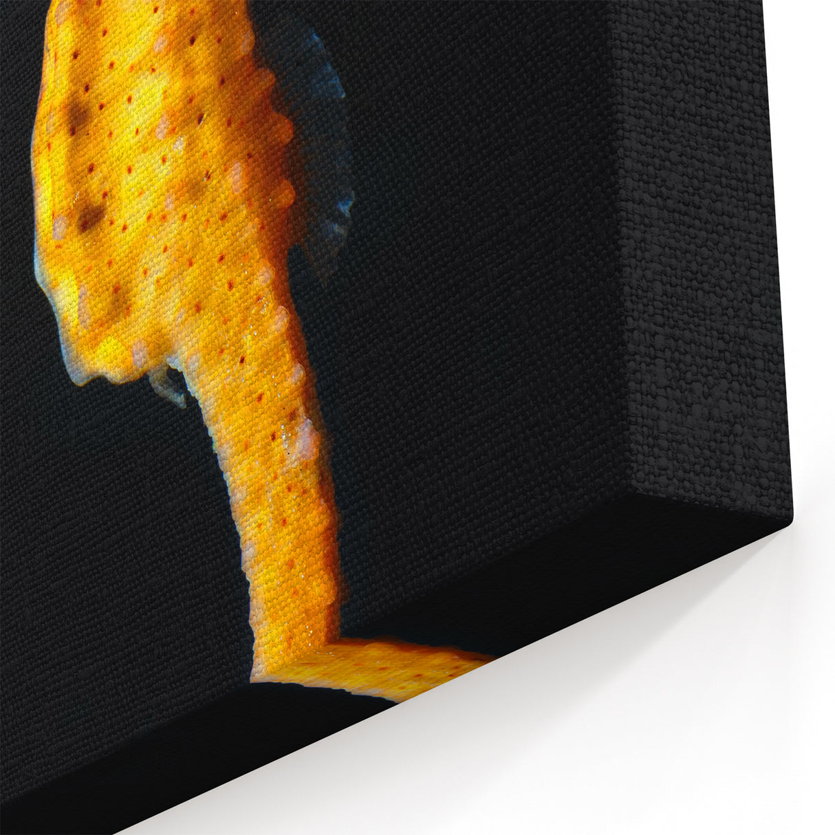 Golden Seahorse Wall Art - Bold Yellow & Black Canvas, Framed Print
