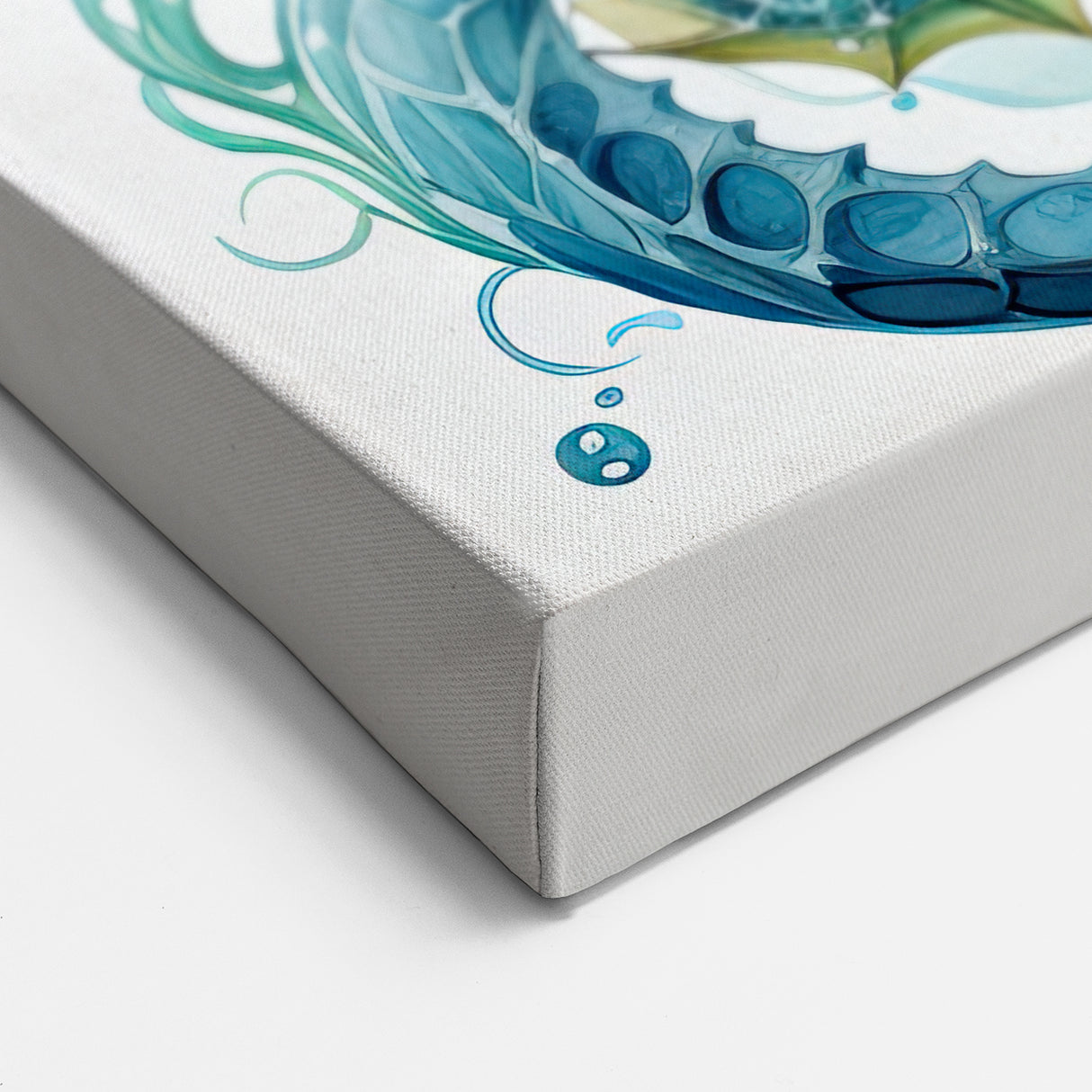 Elegant Seahorse Wall Art - Vibrant Green & Blue Canvas, Framed Print