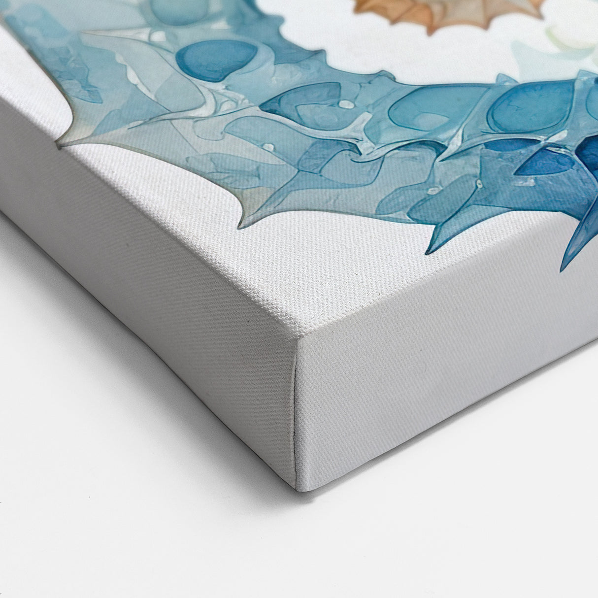 Detailed Seahorse Wall Art - Aqua Blue & Green Canvas, Framed Print