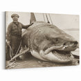 Vintage Shark Wall Art - Historic Marine Life Canvas & Framed Print
