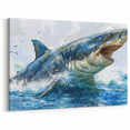 Vibrant Shark Wall Art - Ocean Life Canvas & Framed Print Decor
