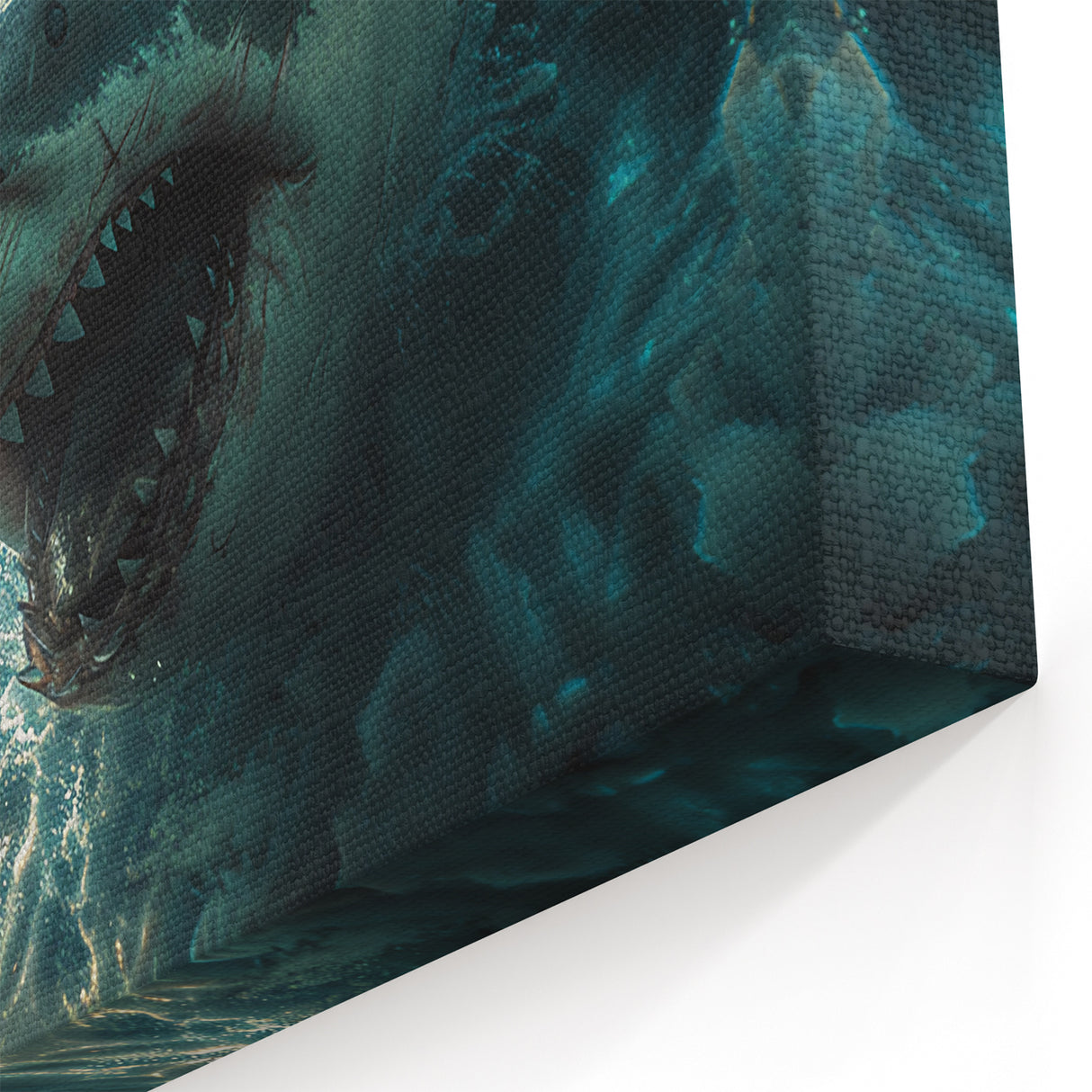 Intense Shark Wall Art - Dynamic Ocean Life Canvas & Framed Print