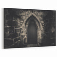 Gothic Stone Arch Doorway Wall Art - Dark Architecture Canvas Print