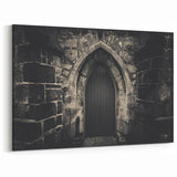 Gothic Stone Arch Doorway Wall Art - Dark Architecture Canvas Print