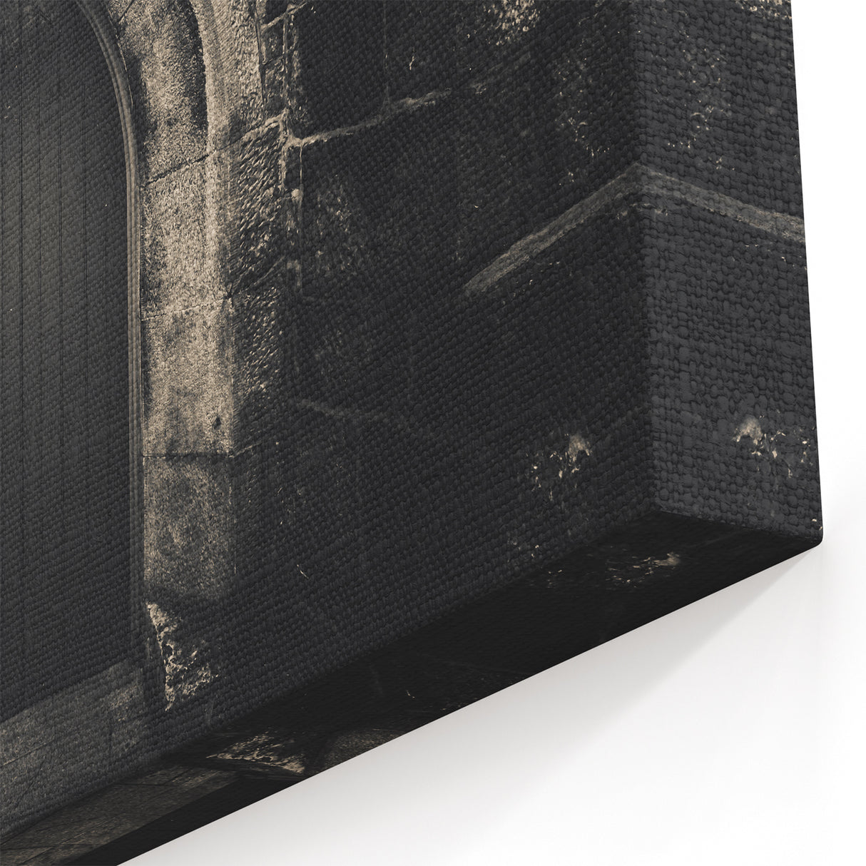 Gothic Stone Arch Doorway Wall Art - Dark Architecture Canvas Print